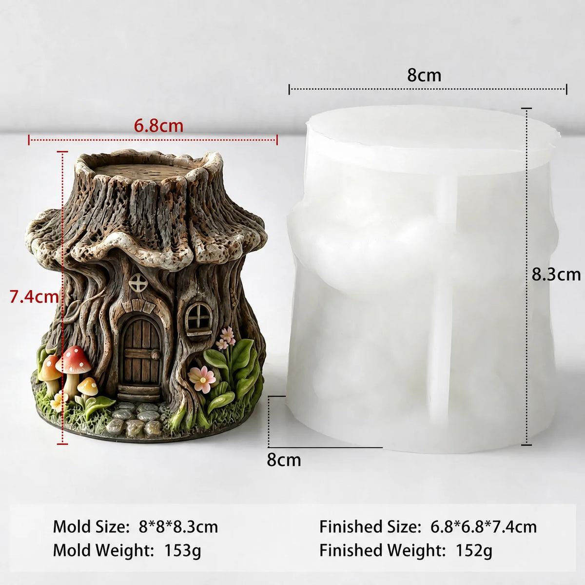 3D Tree House Silicone Mold – Candle, Resin & Gypsum DIY