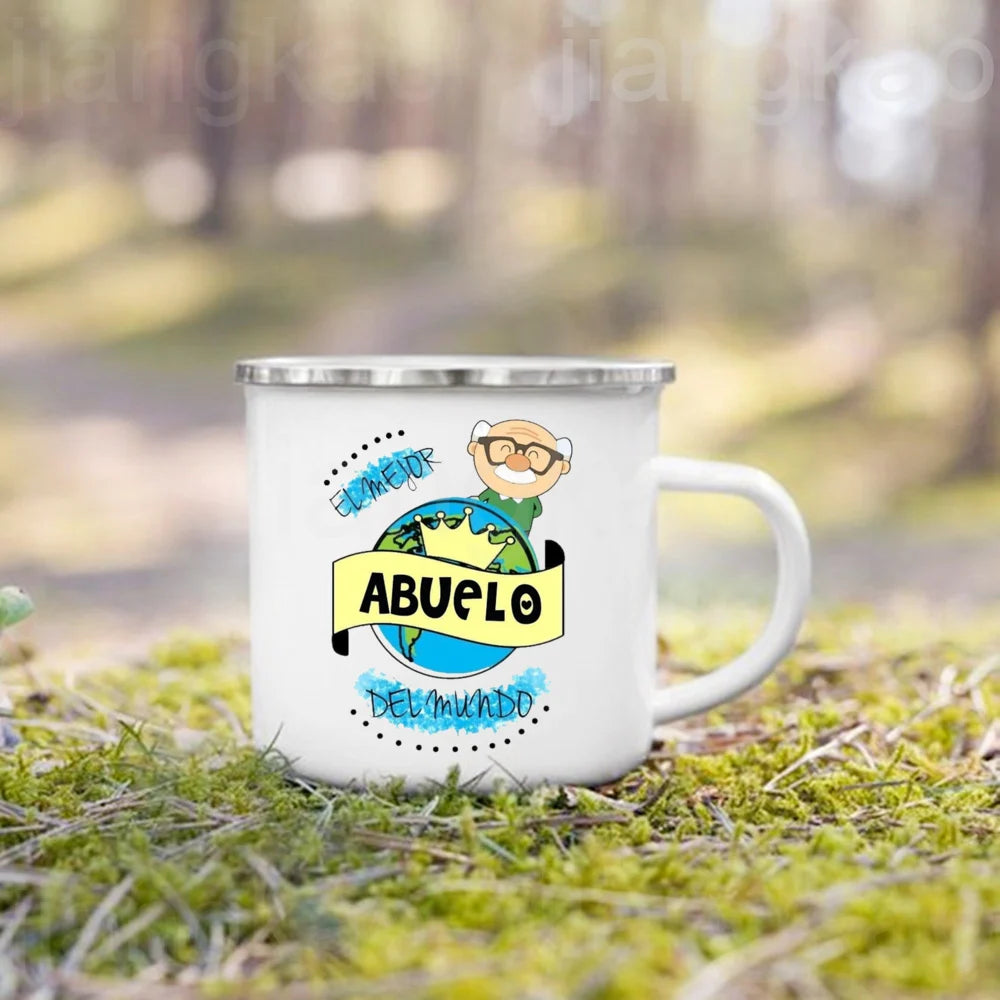 Best Grandpa Enamel Camping Mug – Grandfather Gift Mug