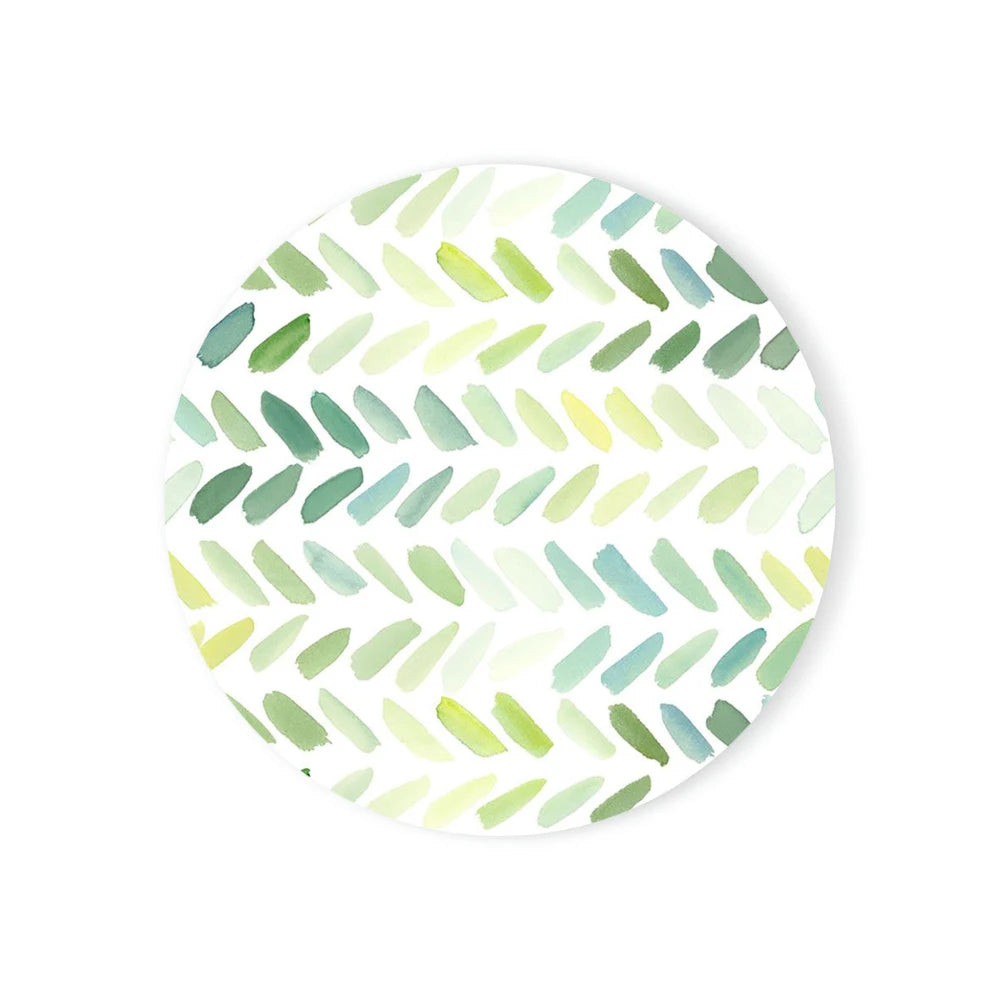 Round Absorbent Ceramic Stone Coaster with Cork Base | Marble Decor