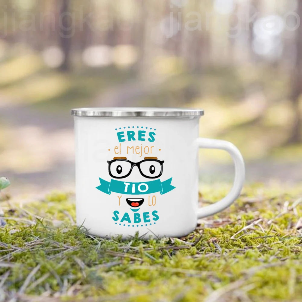 Spanish Print Enamel Mug – Best Uncle Birthday Gift