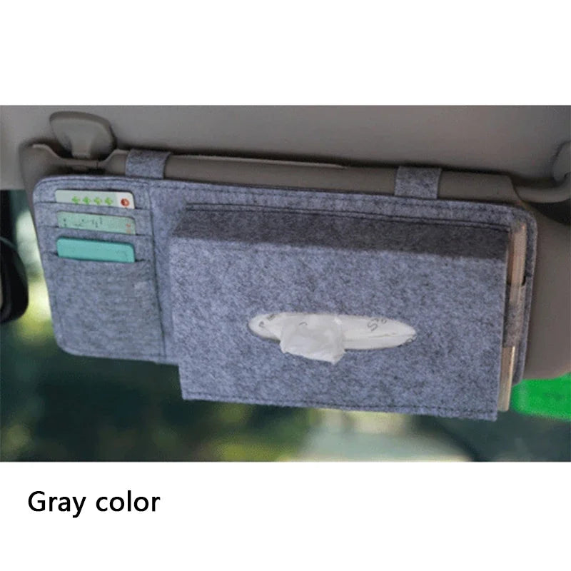Felt Car Tissue Box Sun Visor Hanging Storage Organizer