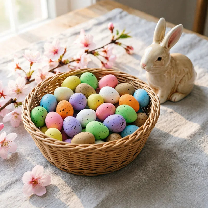 100-Pack Mini Foam Easter Eggs – Multicolor DIY Craft Décor