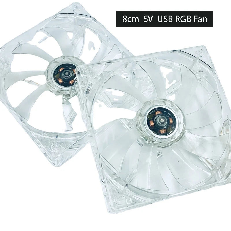 USB RGB Cooling Fan 5V – 8cm & 12cm LED Fan for PC & Pets