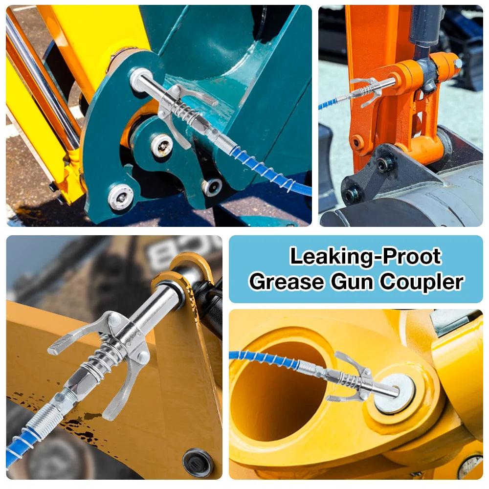 10,000 PSI Double Handle Quick-Lock Grease Gun Coupler 1/8 NPT