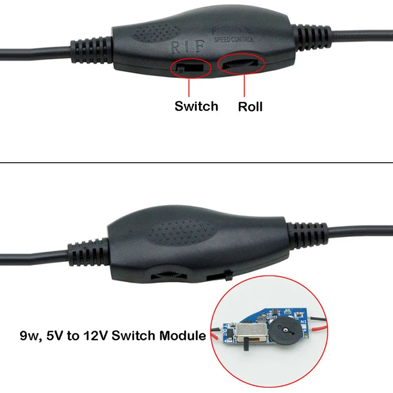 USB to 4-Pin Fan Adapter Cable | PWM 5V to 12V Boost Switch