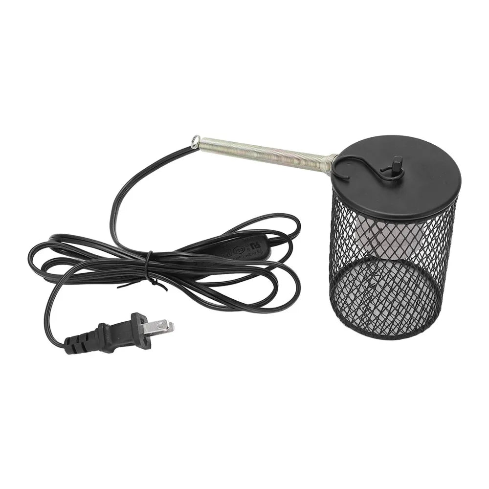 Iron Mesh Pet Heat Lamp Shade | 110V E27 Reptile Enclosure