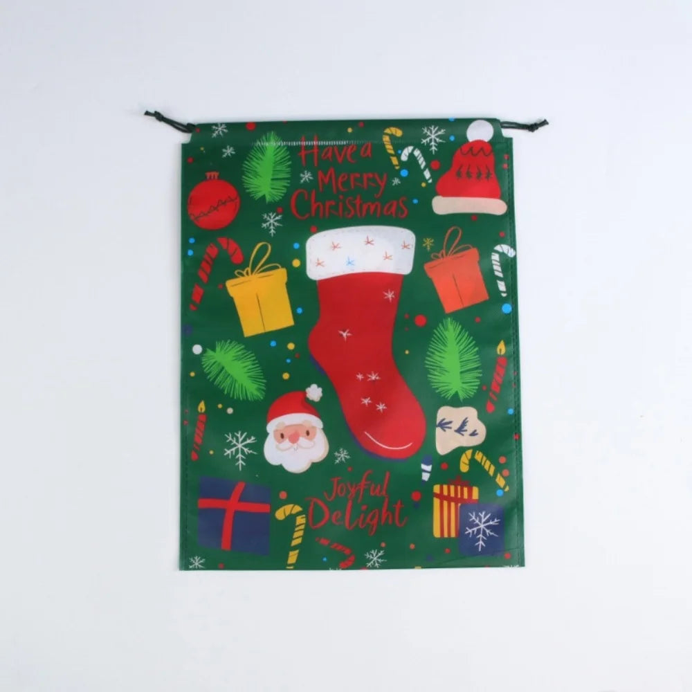 Reusable Christmas Drawstring Gift Bag | Non-Woven Xmas Party