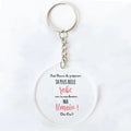 French "Be My Witness" Acrylic Circle Keychain | Wedding Gift