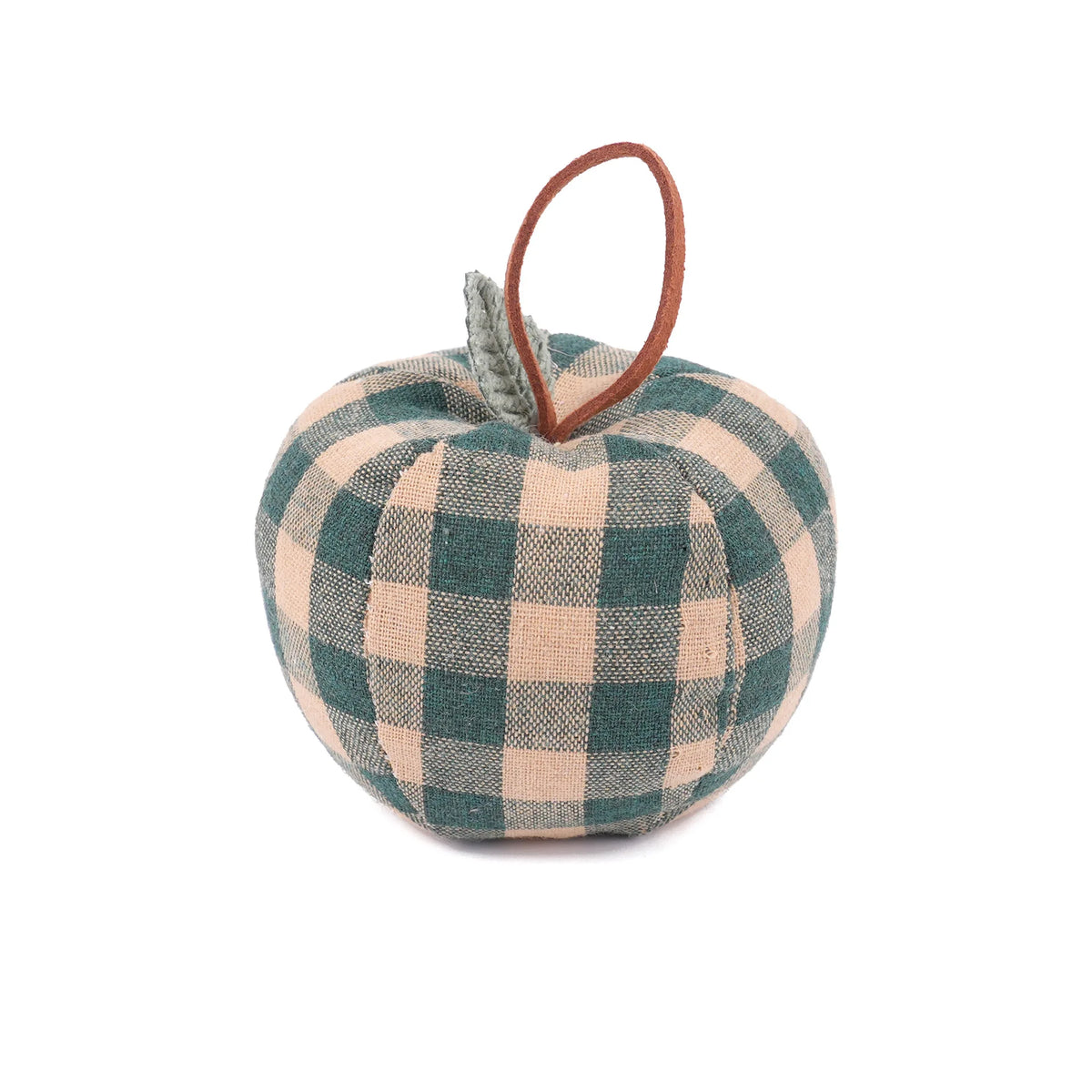 Vintage Stuffed Plaid Apple Ornament – Farmhouse Home Decor