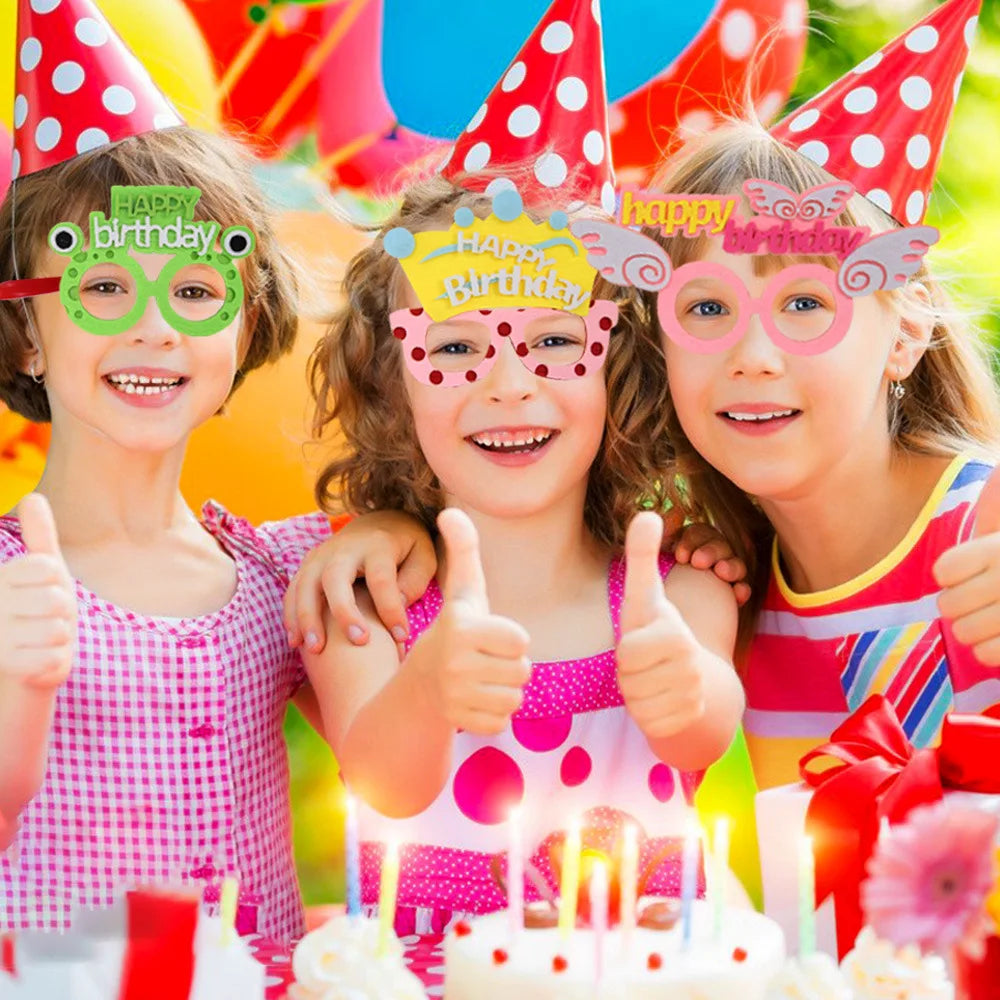 Kids Birthday Cartoon Animal Felt Glasses – Fun Party Props
