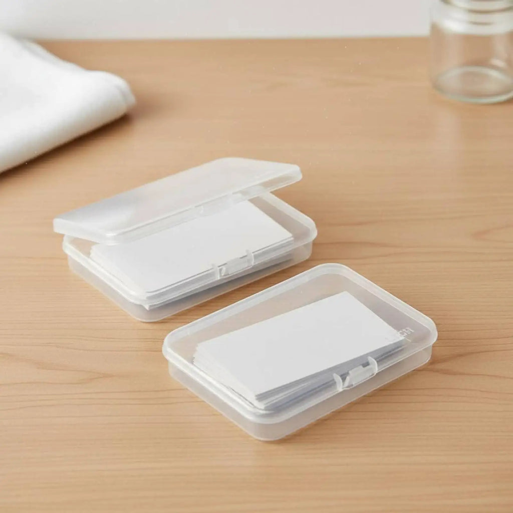 Clear Lid Plastic Storage Box – Business Cards & Nail Art 2-Pack