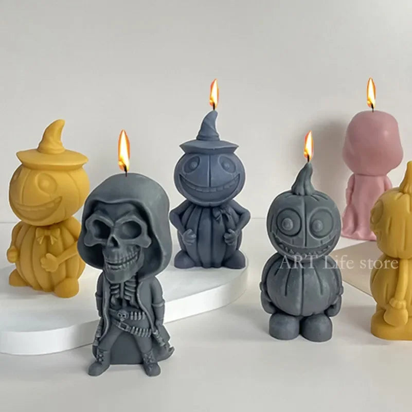 3D Skull & Pumpkin Silicone Molds – Halloween Candle & Resin