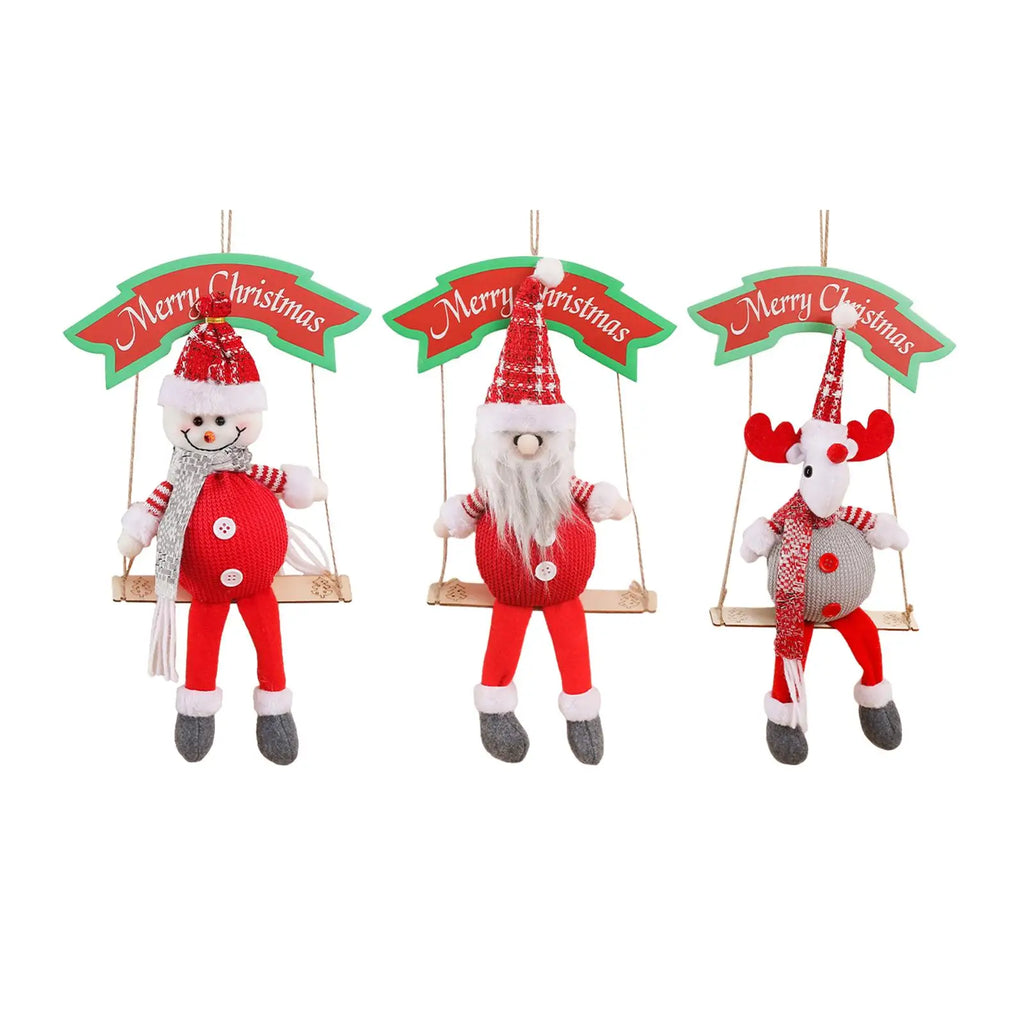 Christmas Plush Swing Doll Ornament | Cute Cartoon Tree Decor