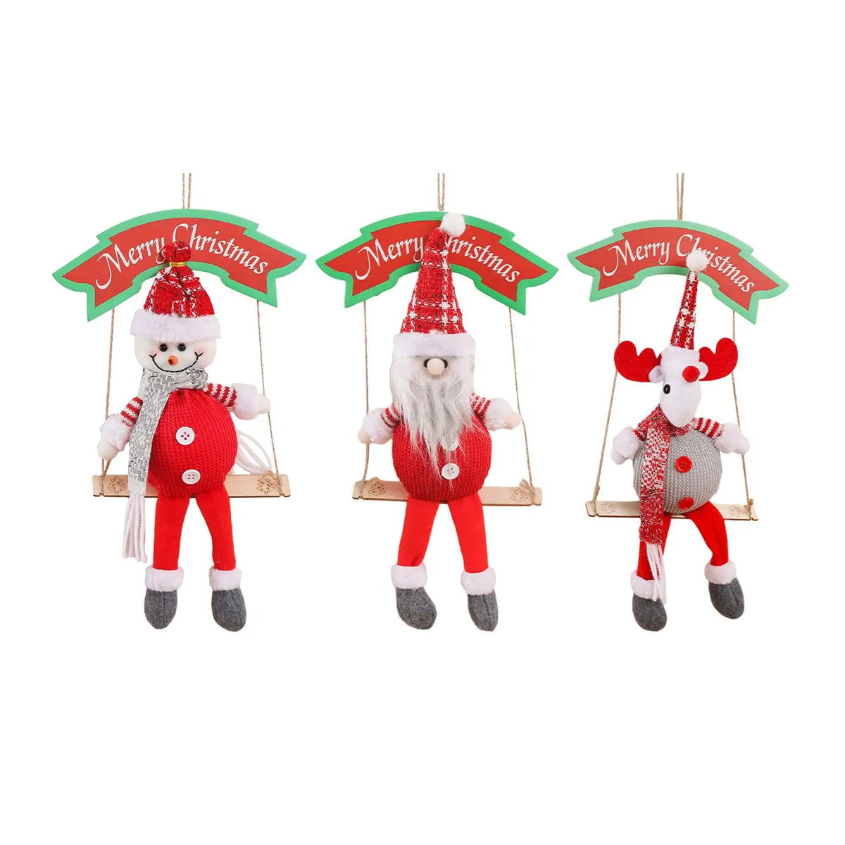 Christmas Plush Swing Doll Ornament | Cute Cartoon Tree Decor