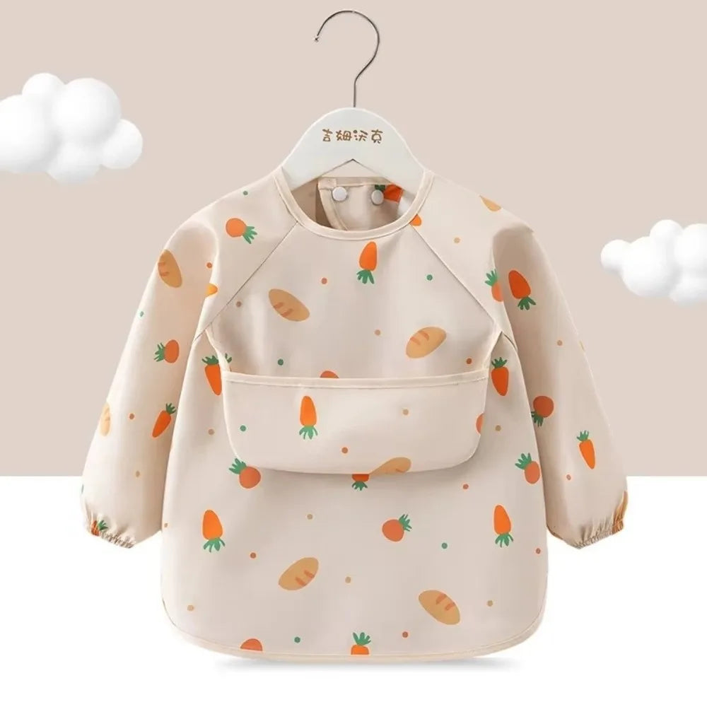 Waterproof Long Sleeve Toddler Feeding Bib & Smock Apron