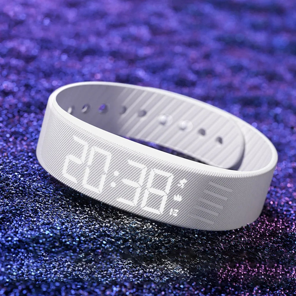 Vibrating Alarm Wristband – LED Clock & Sleep Tracker Watch