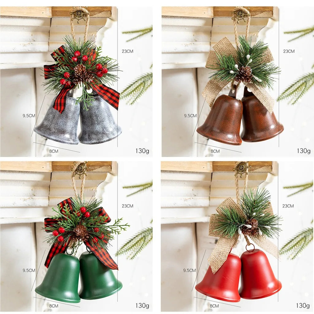 Decorative Iron Christmas Bell Hanging Ornament | Holiday Décor