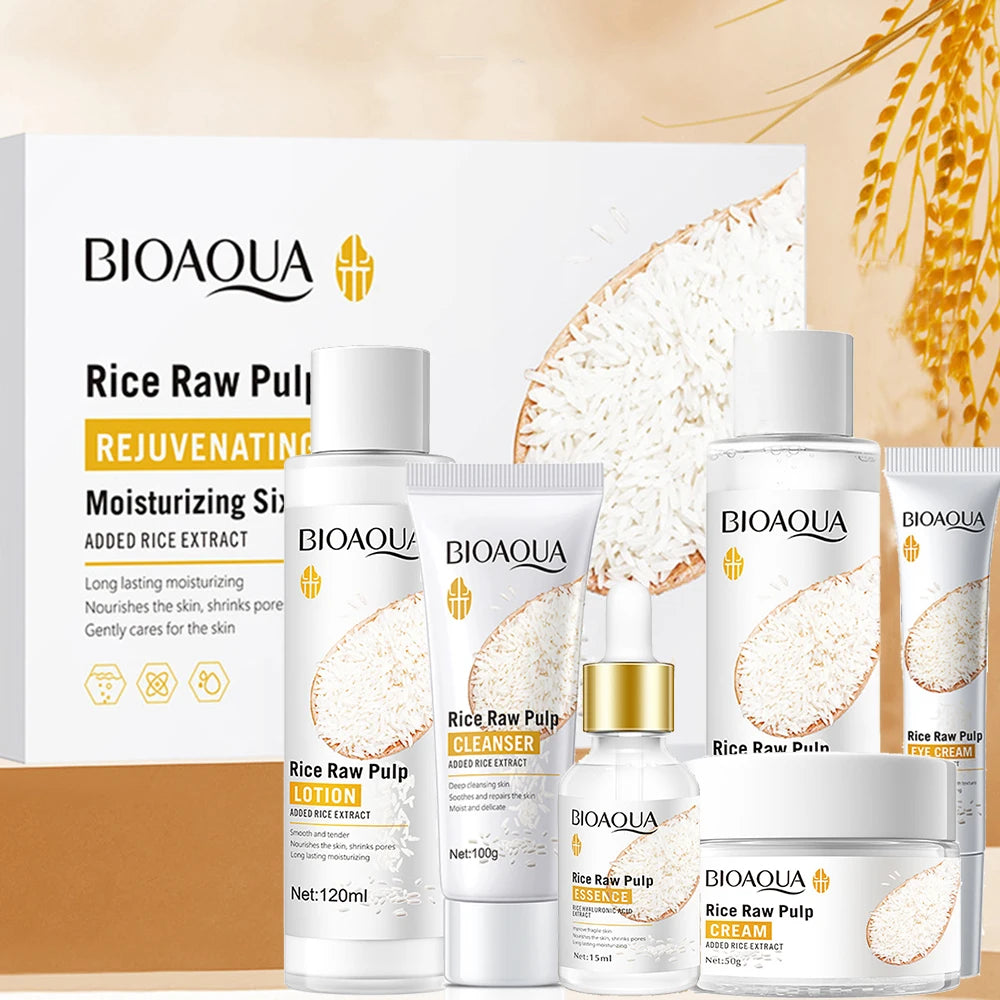 LAIKOU 6-Piece Rice Puree Korean Skin Care Set