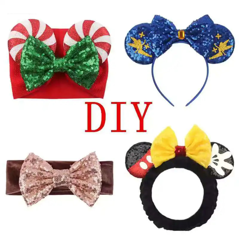 5-Pack Glitter Sequin Hair Bows – DIY Girls Hair Accessories
