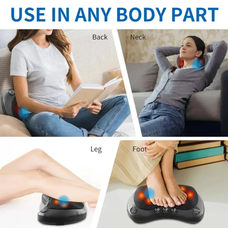 U-Shaped Shiatsu Neck & Back Massage Pillow with Heat