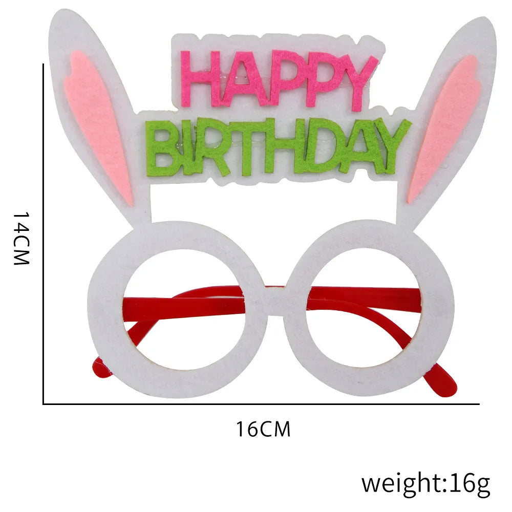 Kids Birthday Cartoon Animal Felt Glasses – Fun Party Props