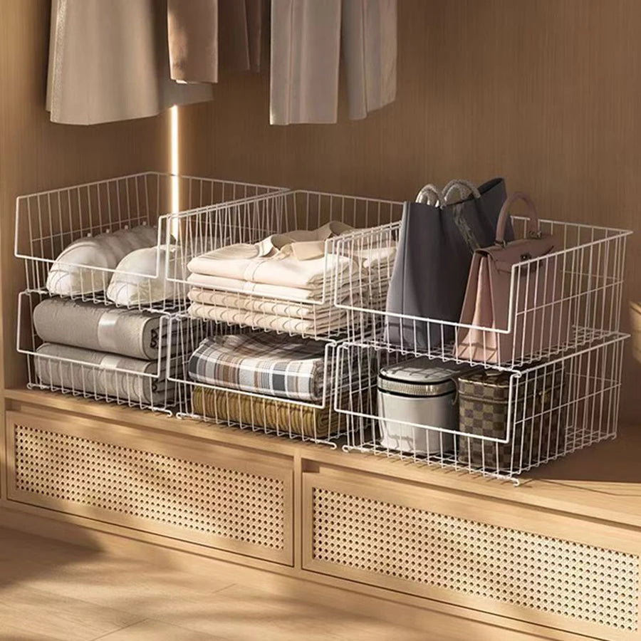 NIFTY Wire Closet Organizer – Shelf Basket Bins for Storage