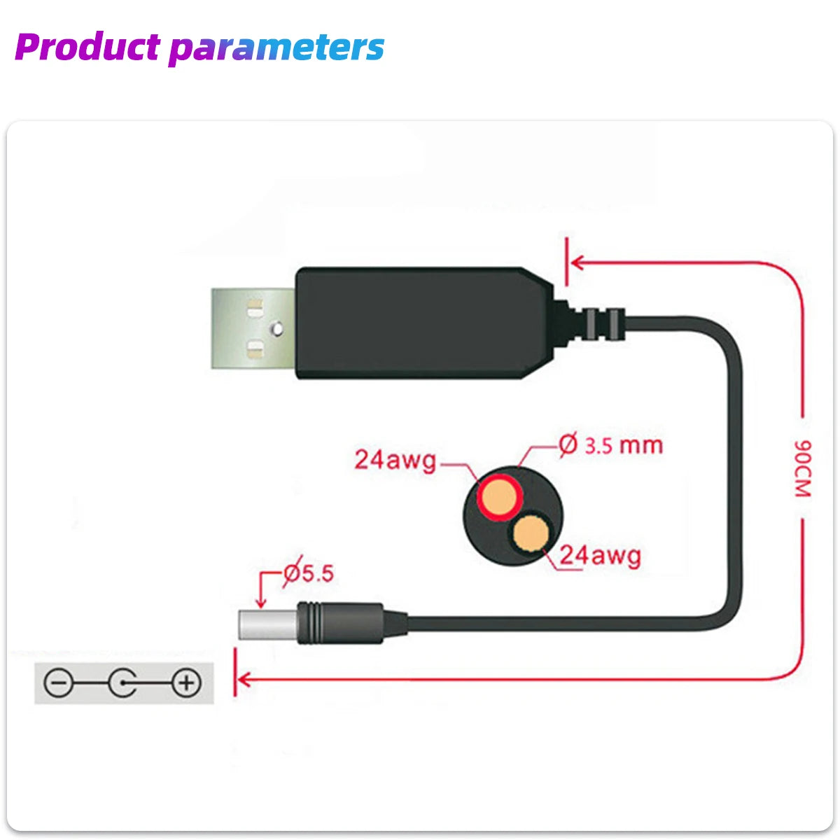 USB 5V to 9V/12V Boost Step-Up Power Converter Cable Adapter