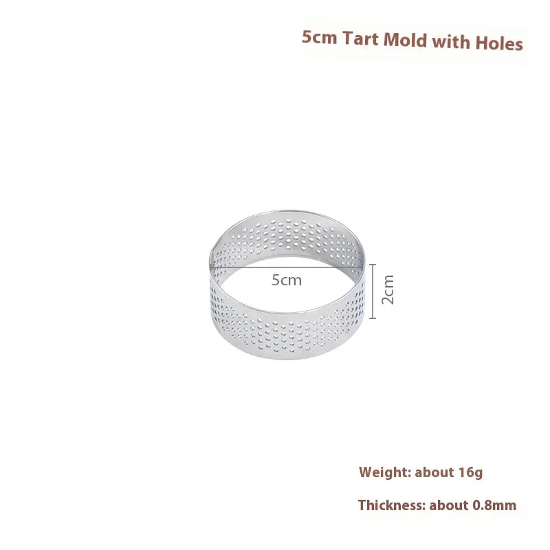 Perforated Stainless Steel Round Tart Rings – Mousse & Dessert Molds