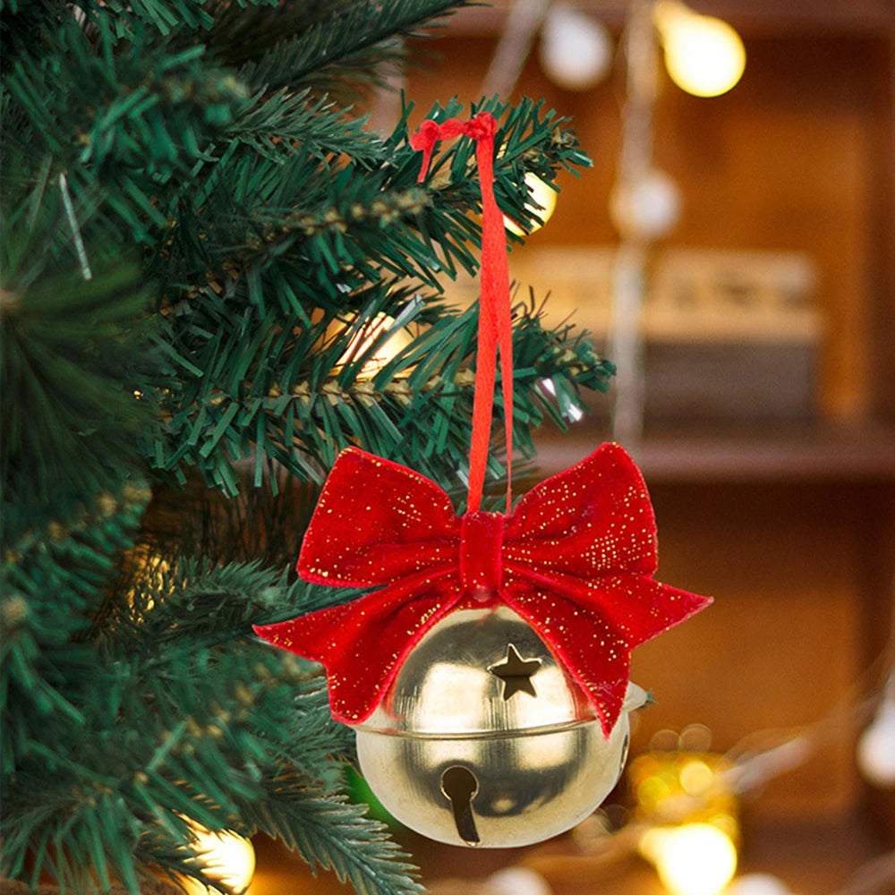 Velvet Bow Bell Christmas Ornament – Tree & Door Decor