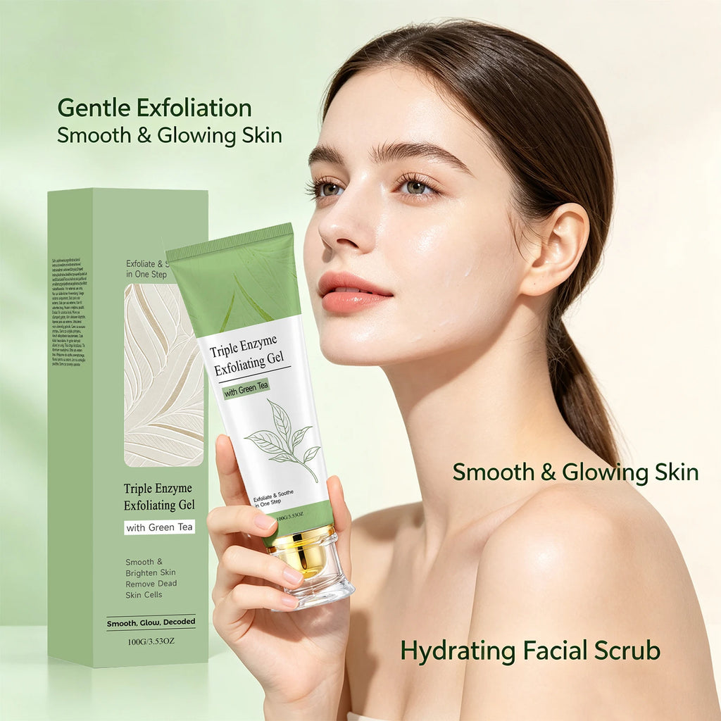 Triple Enzyme Green Tea Exfoliating Face Peel Gel | Brightening