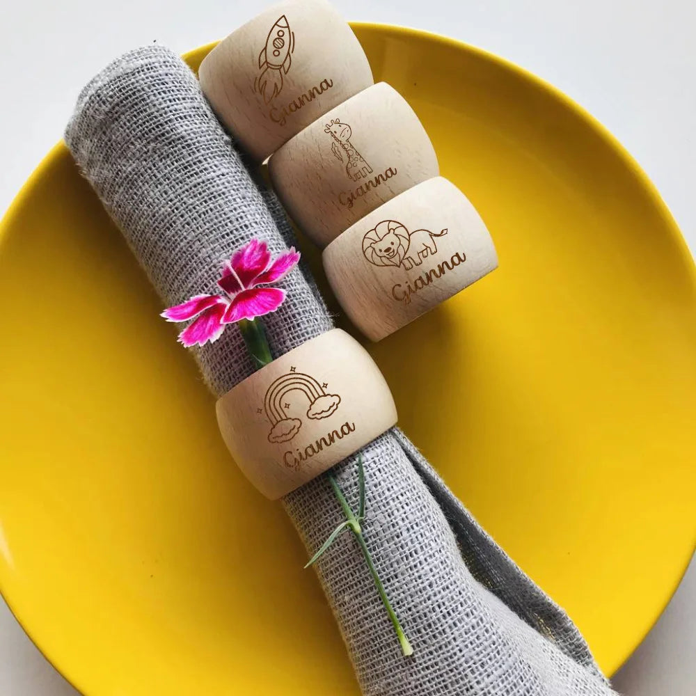 Personalized Wooden Napkin Rings – Wedding & Christmas Decor