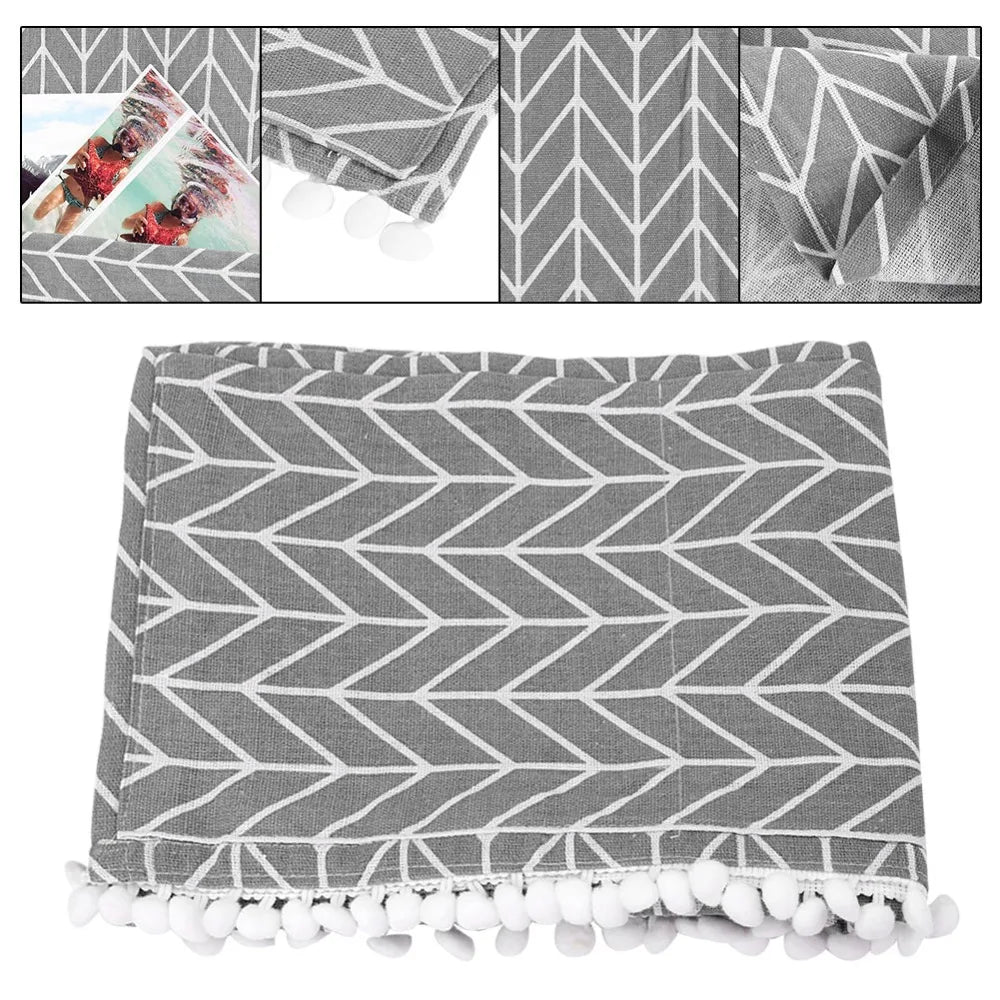 Cotton Linen Dustproof Appliance Cover – Gray & White Plaid