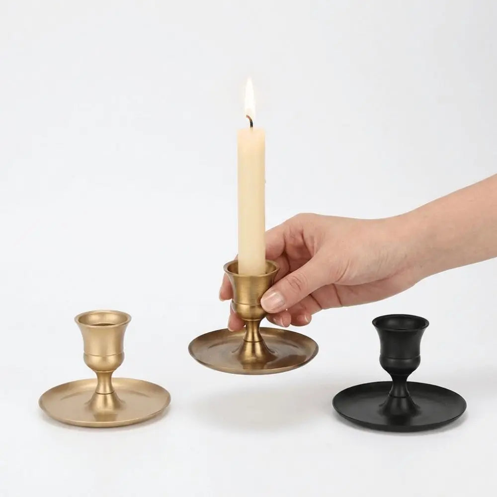 Matte Black Vintage Candlestick Holder | Wedding & Home Decor