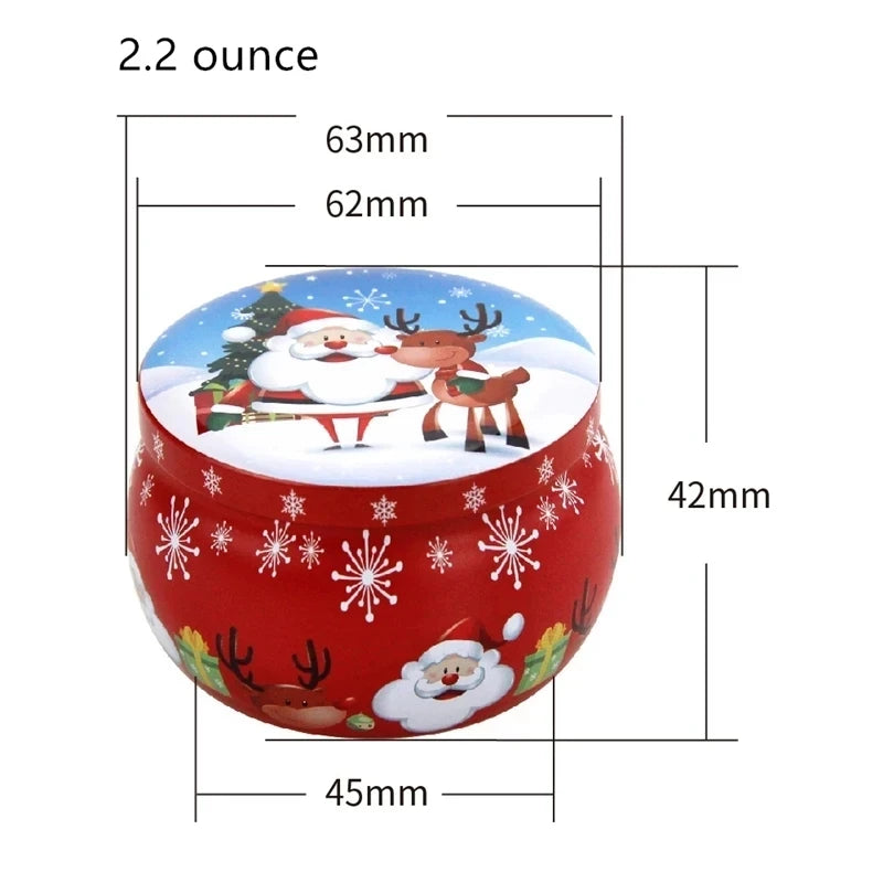 Christmas Round Tin Candy Jar – Festive Metal Storage Can