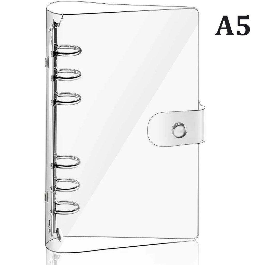 A5 A6 A7 Transparent PVC Loose Leaf Binder Folder 6-Ring