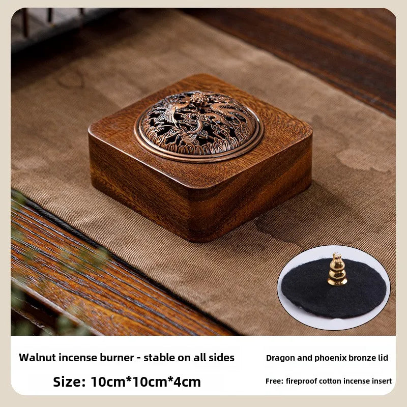 Walnut Wood Incense Burner & Storage Box – Zen Home Décor