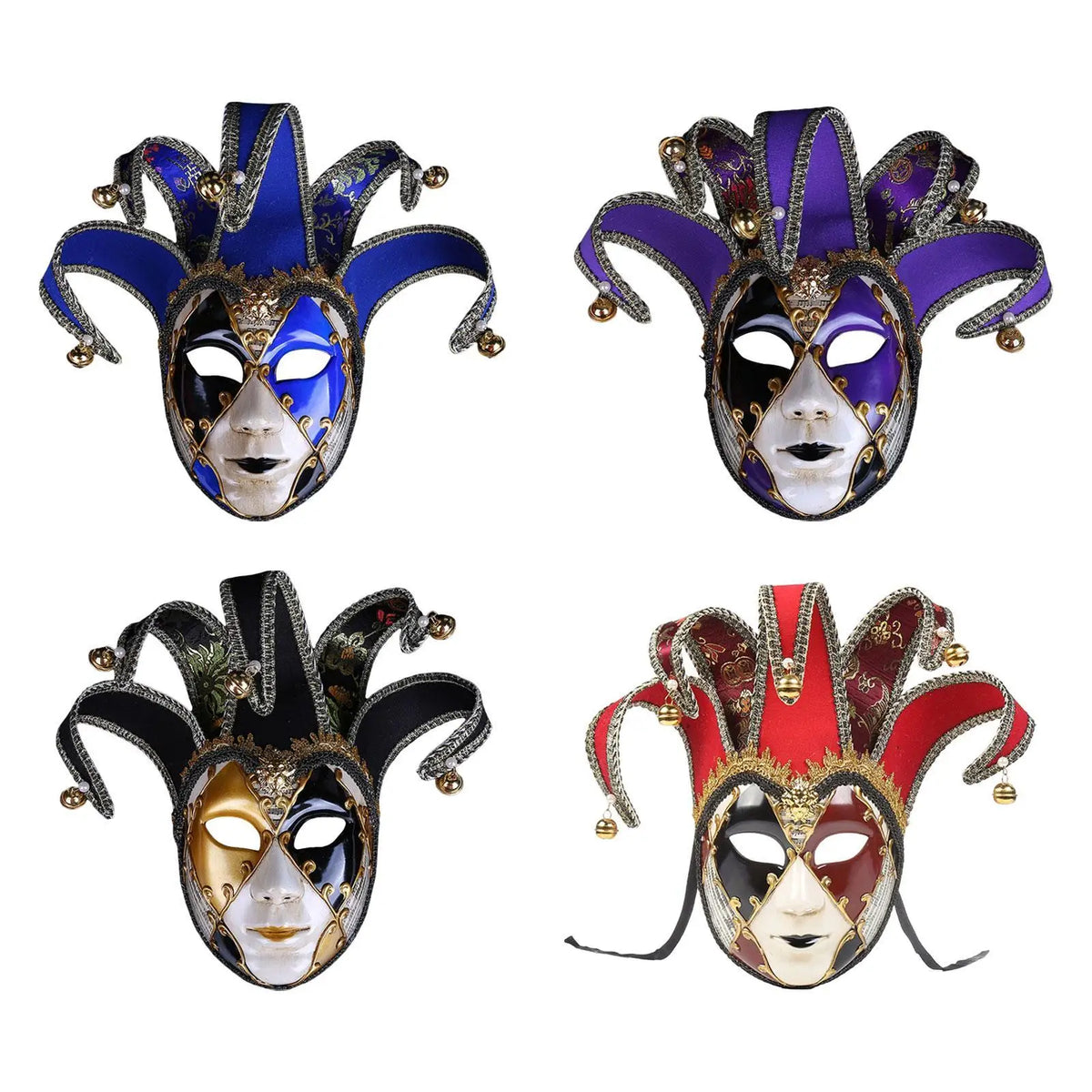 Mardi Gras Full Face Mask – Carnival Masquerade Costume