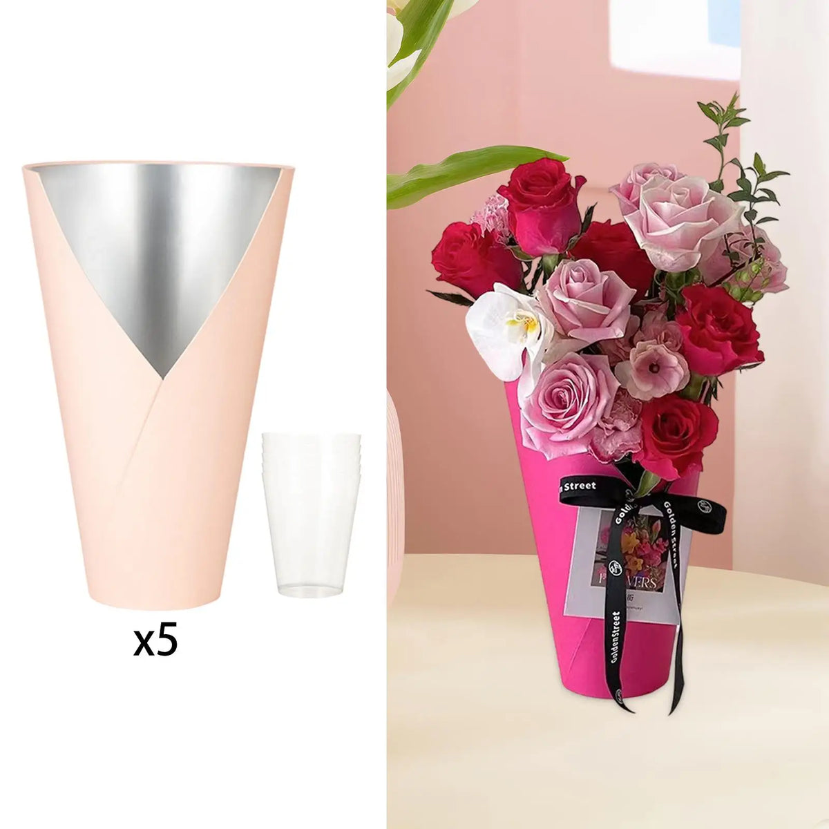 5-Pack Water-Resistant Flower Bouquet Boxes | Wedding & Party