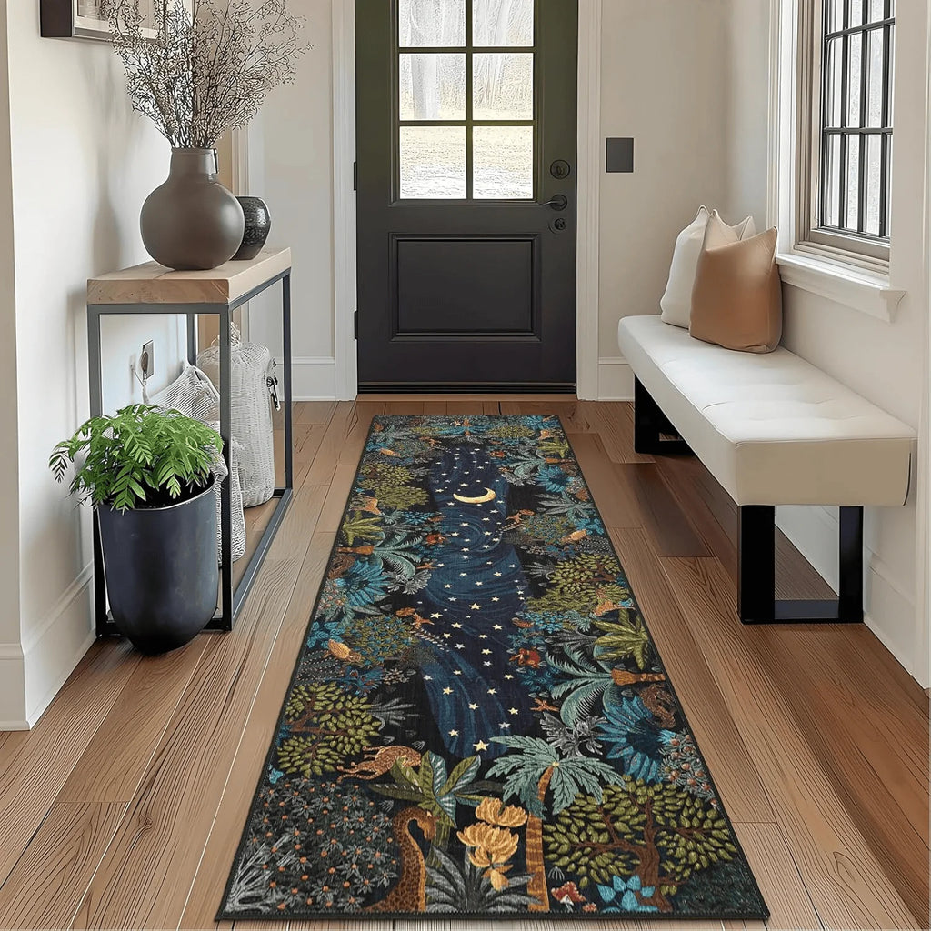 Jungle Tiger Print Runner Rug – Anti-Slip Polyester Mat
