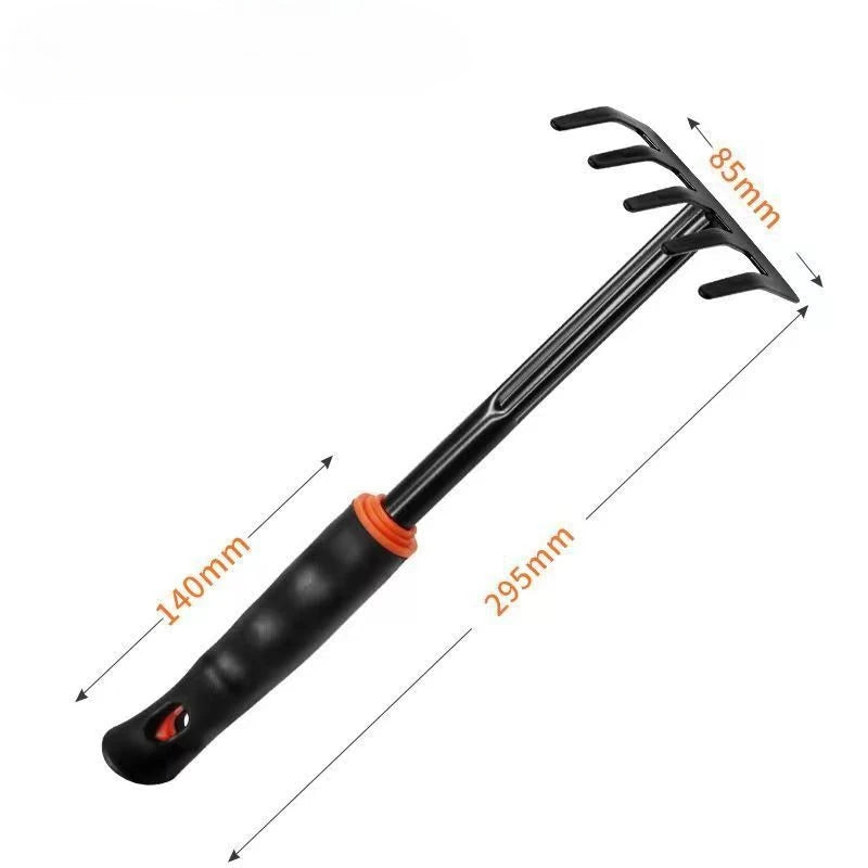 Garden Hoe Shovel & Five-Tooth Rake Set – Rubber Handle