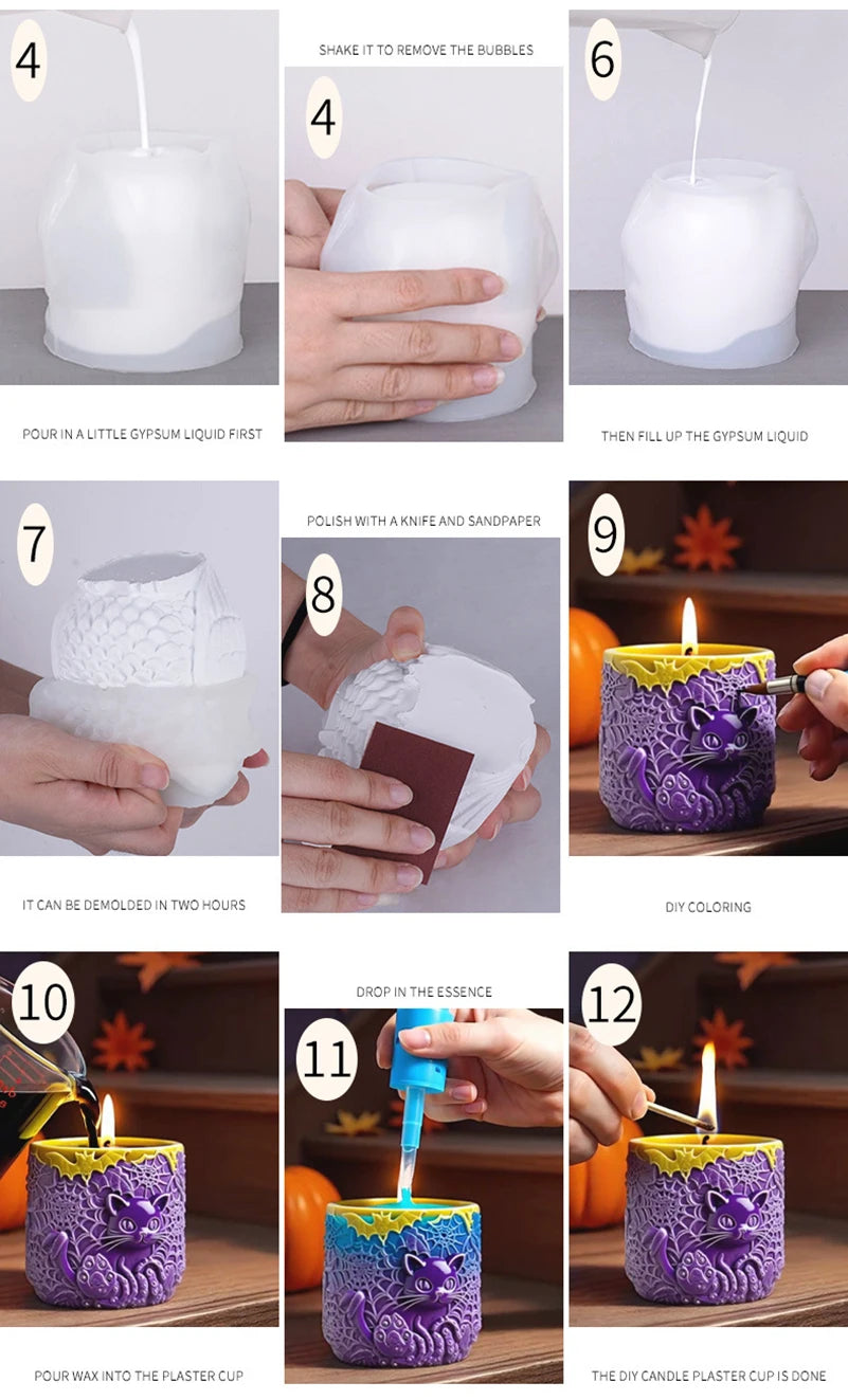 DIY Silicone Resin Mold – Candle, Vase & Cat Planter Casting