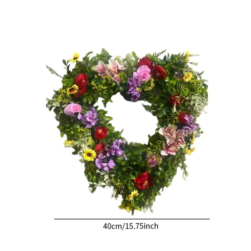 Heart Shape Artificial Flower Eucalyptus Wreath – 16 Inch