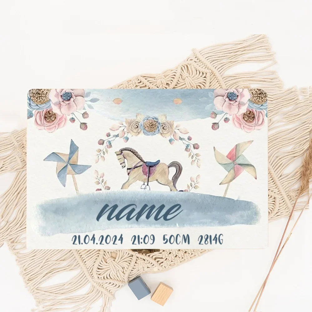 Personalized Unicorn Wooden Baby Memory Keepsake Box