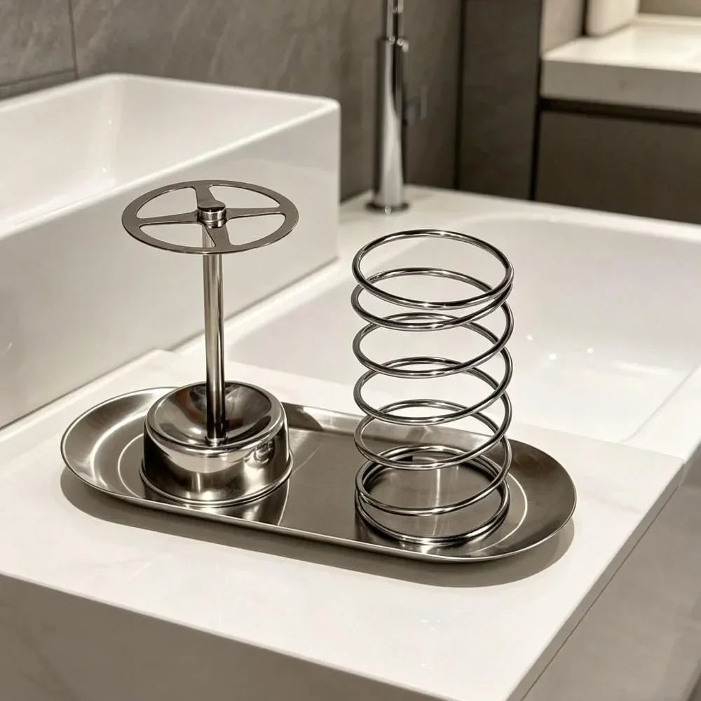3-Piece No-Drill Wall Mounted Toothbrush & Toothpaste Holder