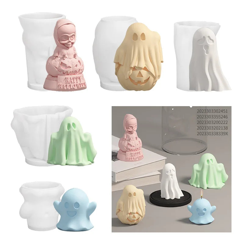 3D Halloween Silicone Molds – Ghost, Pumpkin & Skull DIY Set