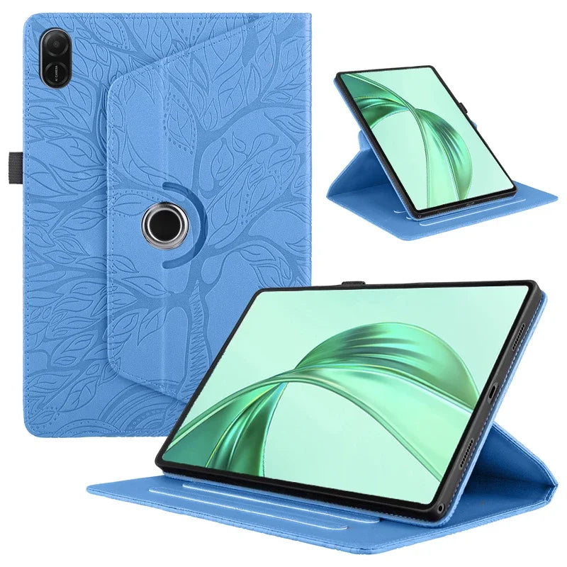 Honor Pad X8b 11" Case – Embossed PU Leather 360° Rotating Stand