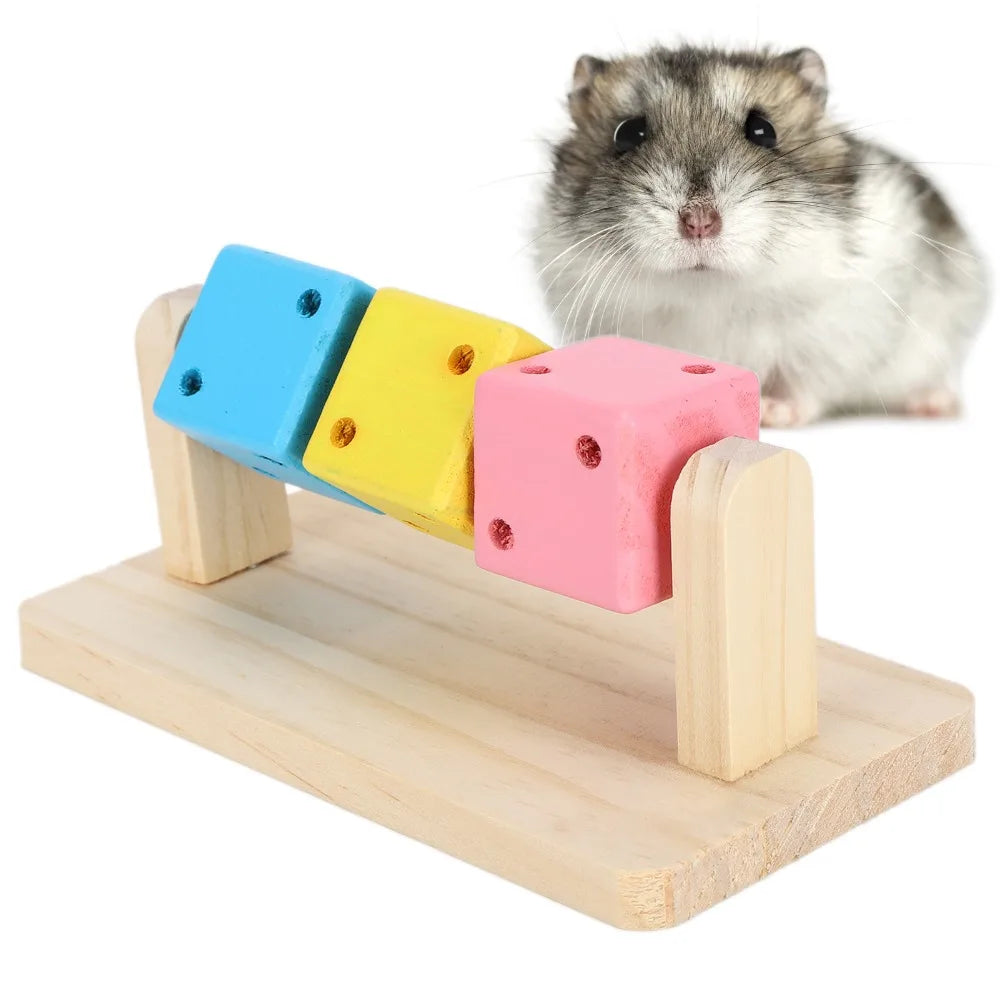 Wooden Rotatable Chew Toy for Hamsters & Small Pets