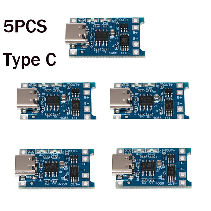 TP4056 18650 Battery Charger Module – Type-C & Micro USB 5V 1A