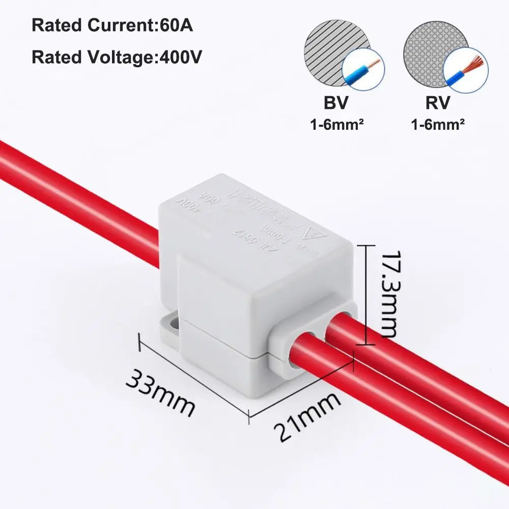 Brass Quick Terminal Block Wire Connector 60A 400V Splice