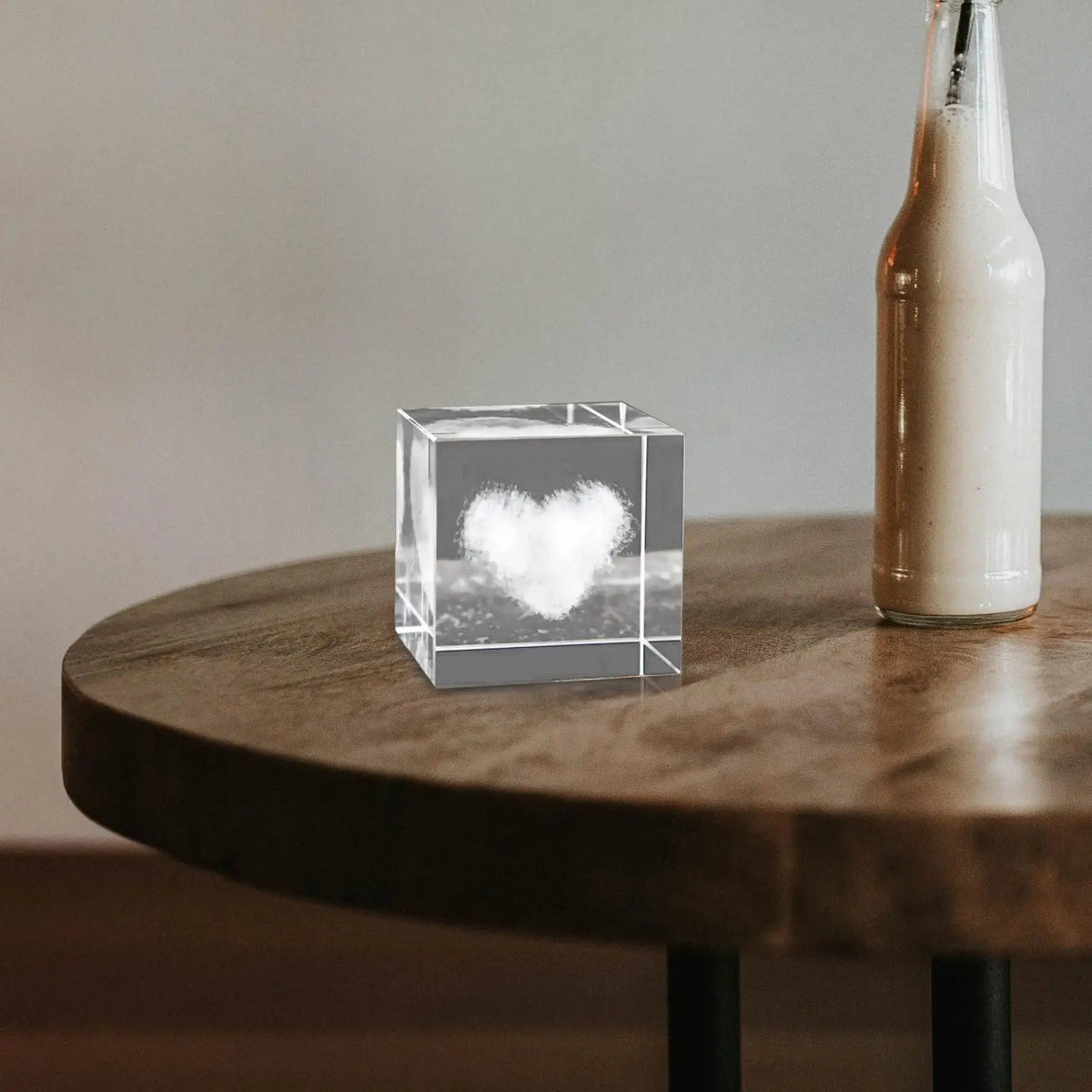 3D Engraved Crystal Cube Glass Figurine Paperweight Gift Decor